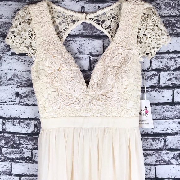 Saved By The Dres Dresses & Skirts - Beige Crochet Top Saved by the Dress Maxi